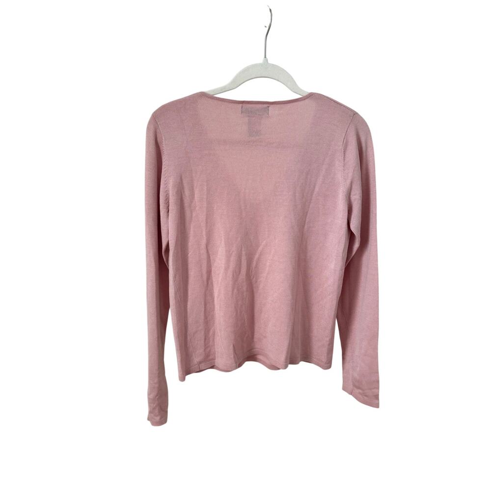 Banana Republic Pink V Neck Sweater Women Medium Silk Blend Knit Top - Picture 2 of 6